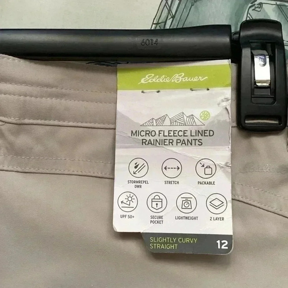 Women's Rainier Lined Pants Beige color Slightly Curvy Straight leg Size 12 - Picture 4 of 6